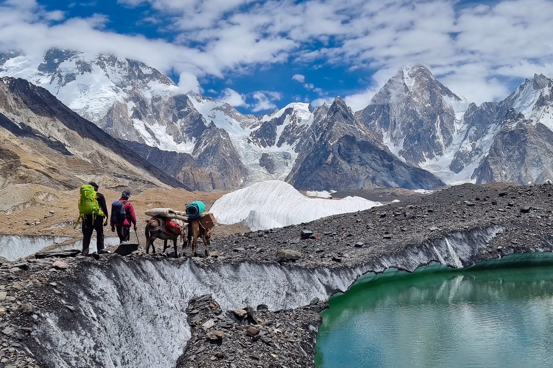 Fin du Baltoro vers Concordia sur la route du camp de base du Broad Peak