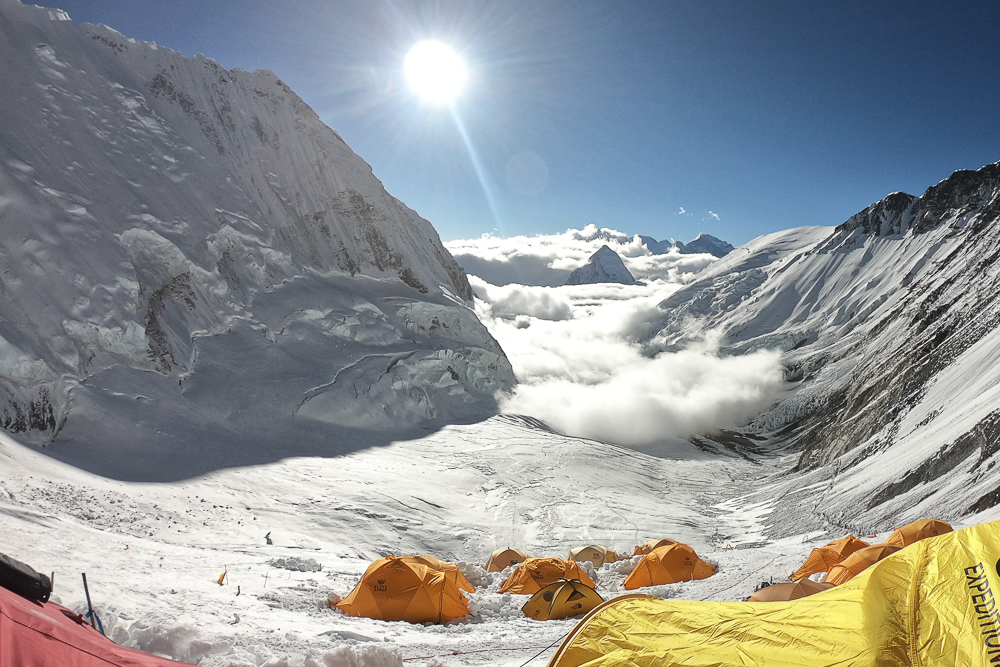 Combe ouest de l'Everest depuis le camp 3 à 7200 mètres