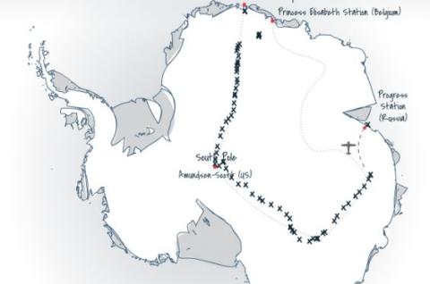 carte de l'antarctique