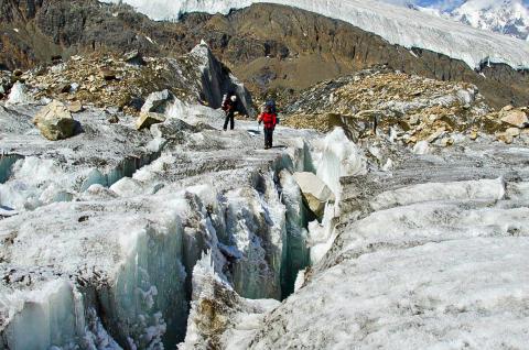 Sur le glacier Fedchenko