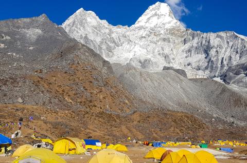 Camp de base de l'Ama Dablam au Népal