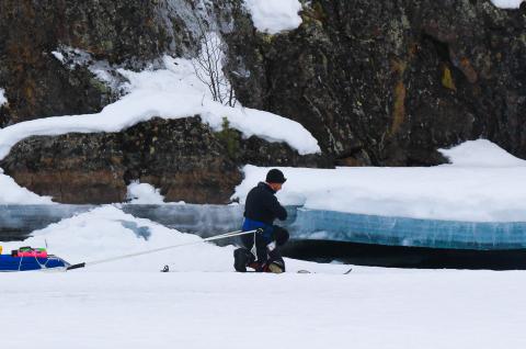 Expédition polaire sur le lac Inari en Finlande