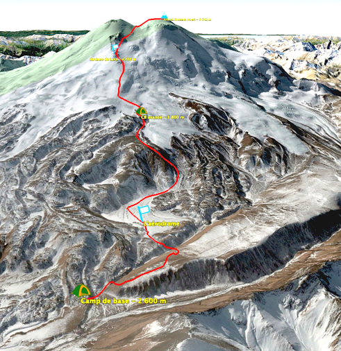 Map climb Elbrus