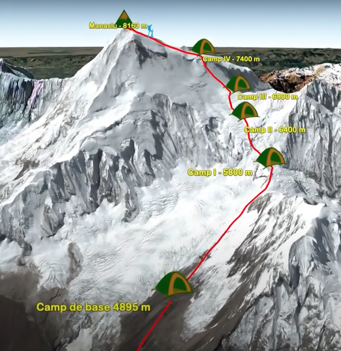 Map climb Manaslu