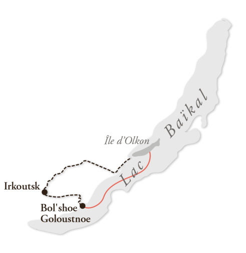 Carte de l'expédition sur le lac Baïkal
