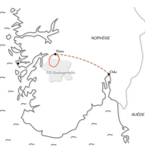 Map Snowkiting north of Hardangervidda