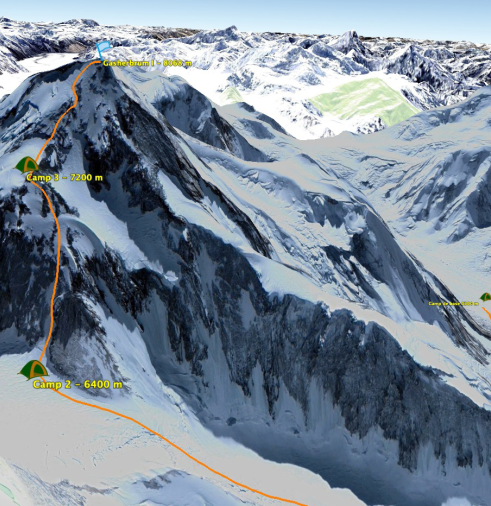 Map climb Gasherbrum I