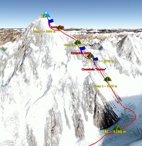 Map climb K2