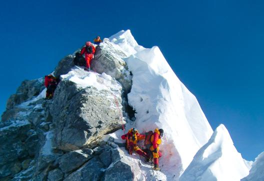 Sommet de l'expédition au col sud de l'Everest