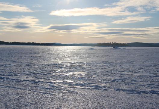 Expédition polaire sur le lac Inari en Finlande