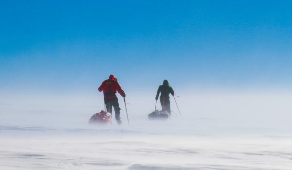 Ski pulka en Antarctique