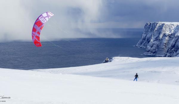 Expédition et exploration snowkite en Norvège