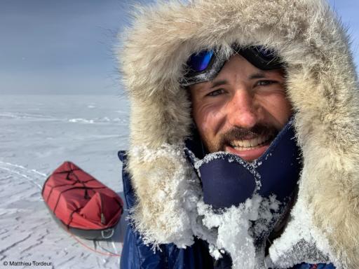 Mathieu Tordeur au pole sud