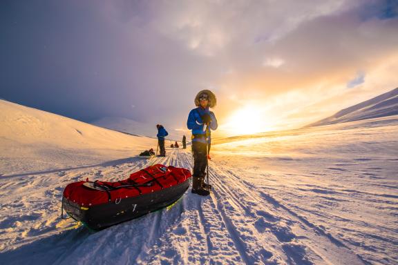 Winter polar expedition in Spitsbergen