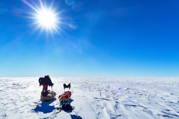 Expédition au pôle Sud en ski pulka