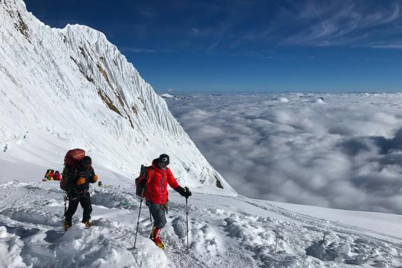 Alpinisme au Manaslu à 8163 mètres au Népal