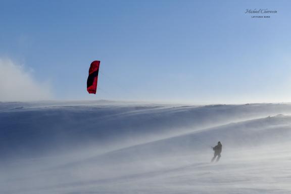 Expédition et exploration snowkite en Norvège