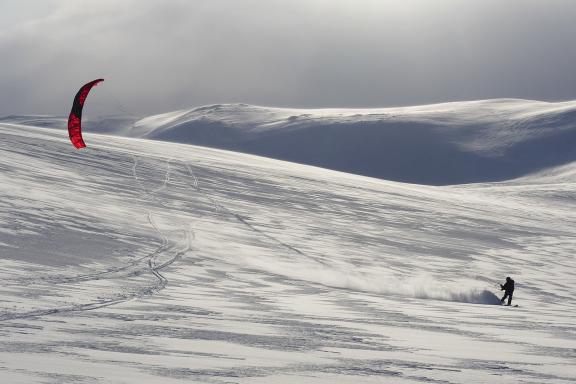 Expédition et exploration snowkite en Norvège