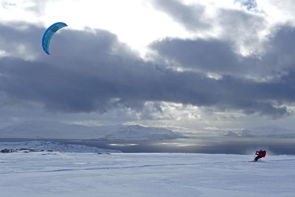 Expédition et exploration snowkite en Norvège