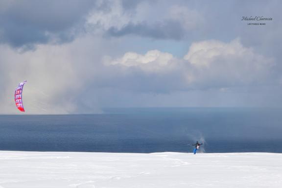 Expédition et exploration snowkite en Norvège