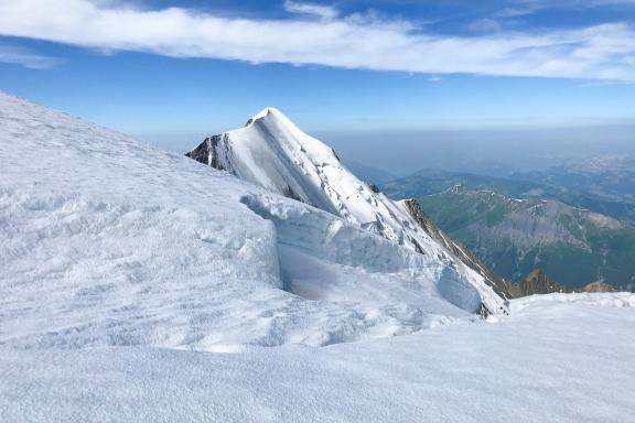 Expédition et crevasse au mont Blanc en France