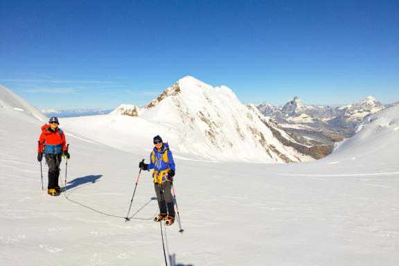 Ascension du mont Rose dans les Alpes