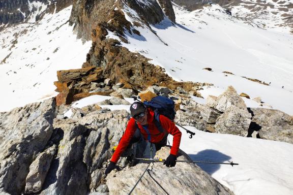 Ascension du mont Rose dans les Alpes