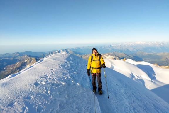 Ascension du mont Rose dans les Alpes