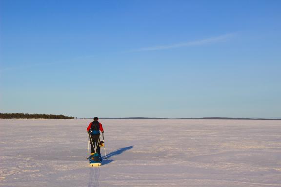 Expédition polaire sur le lac Inari en Finlande