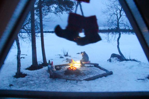 Expédition polaire sur le lac Inari en Finlande